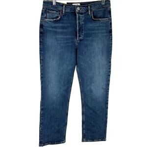AGOLDE Riley Crop High Rise Straight in Silence Women's Size 30 New With Tags